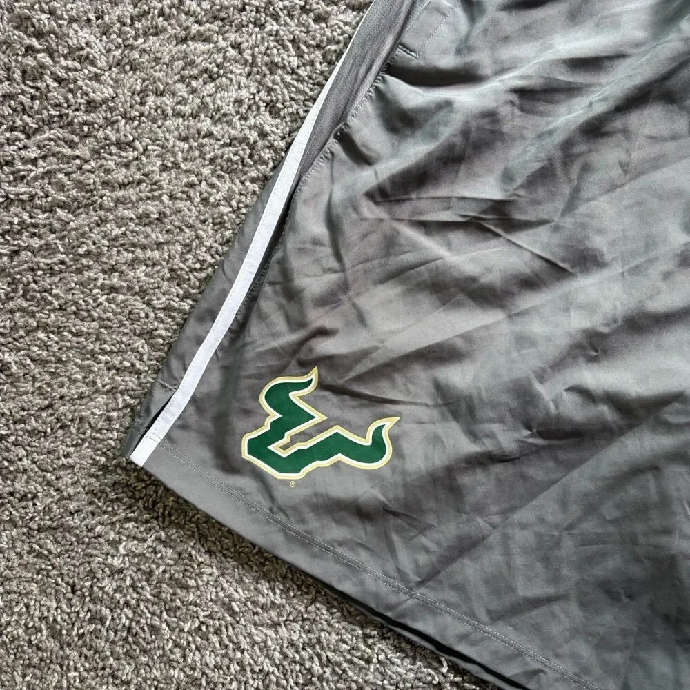NEW Adidas USF South Florida Bulls Shorts Team Issued Football Grey Mens 2XL